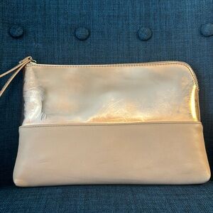 Mauve faux leather clutch wristlet from boutique brand MMS